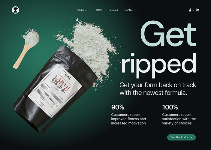 High fidelity wireframes - Landing page
