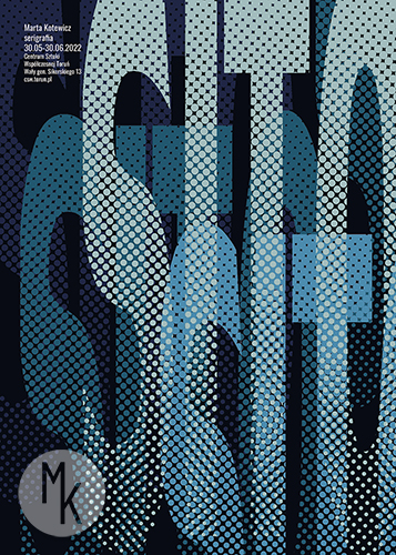 Plakat typograficzny do wystawy sitodruku.