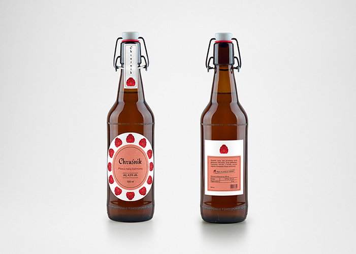 Wizualizacja etykiety piwa ,,Chruśnik,,