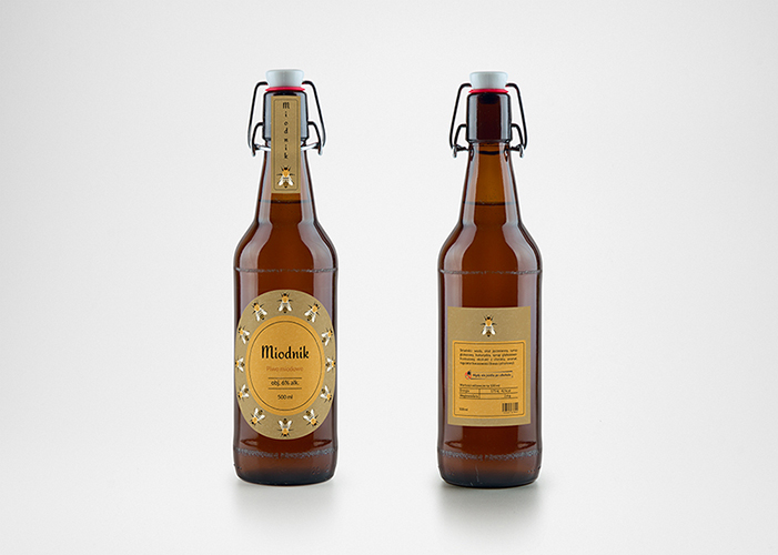 Wizualizacja etykiety piwa ,,Miodnik,,