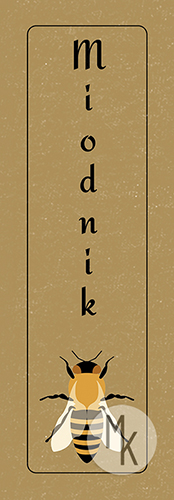 Naklejka na szyjkę butelki piwa ,,Miodnik,,