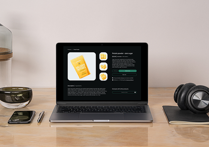 Mockup High fidelity wireframes - Strona produktu