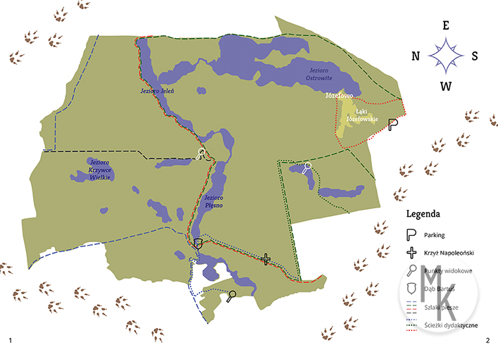 Rozkładówka przewodnika Borów Tucholskich - mapa