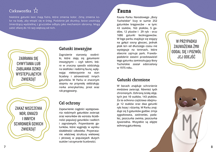 Rozkładówka przewodnika Borów Tucholskich - fauna