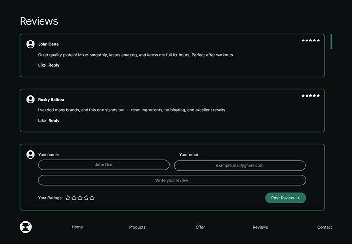 High fidelity wireframes - Strona - opinie